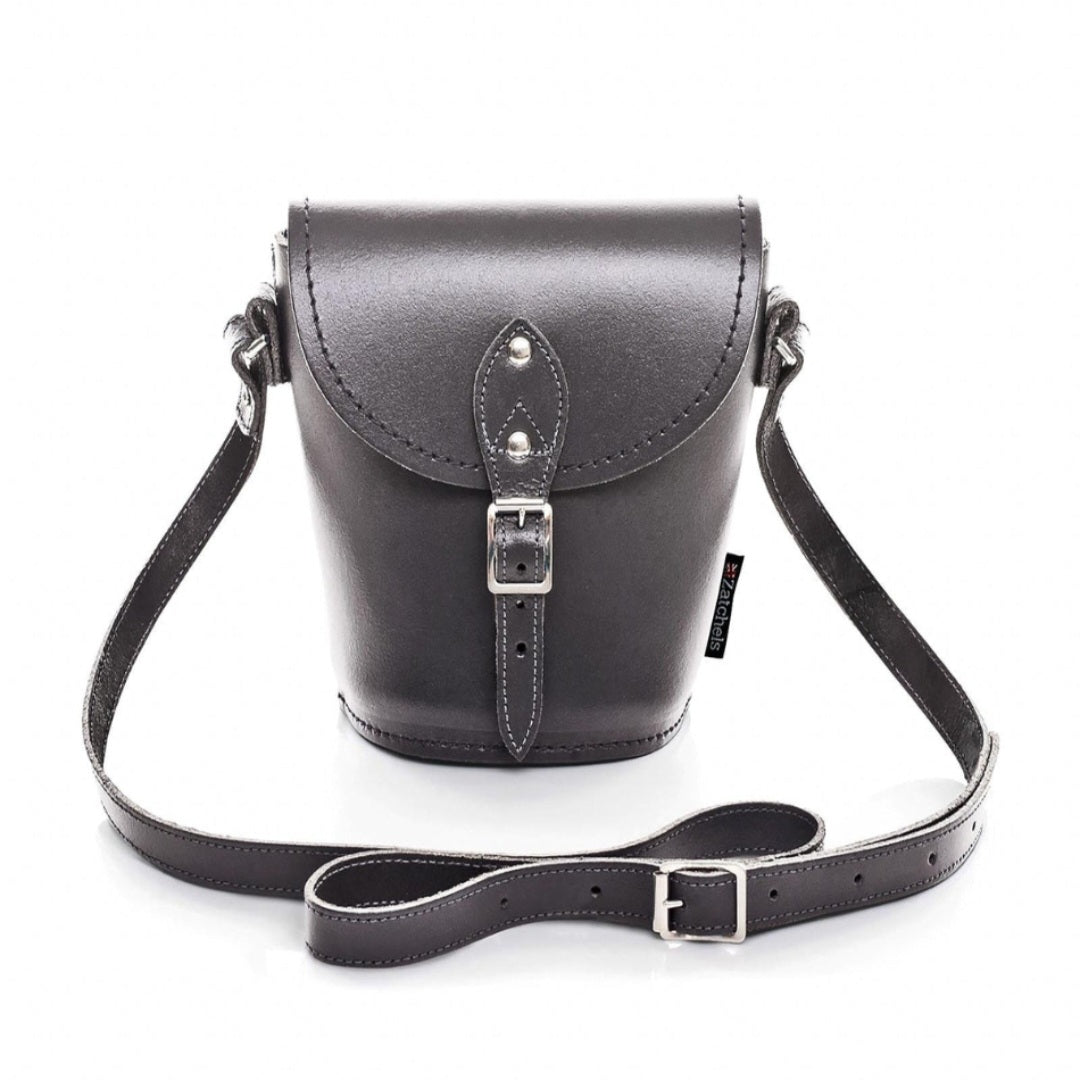 Leather Barrel Bag Plus - Graphite Grey -In Stock & Ready to Ship
