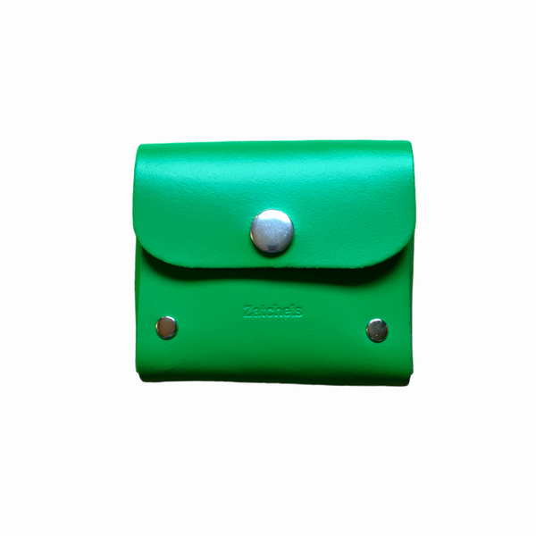 Handmade Leather Simple Coin Purse - Green