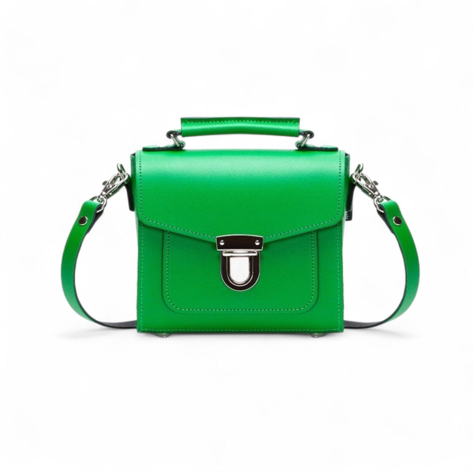 Handmade Leather Sugarcube Handbag - Green
