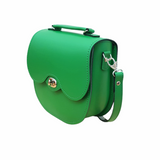 Handmade Leather Twist Lock Saddle Bag - Green