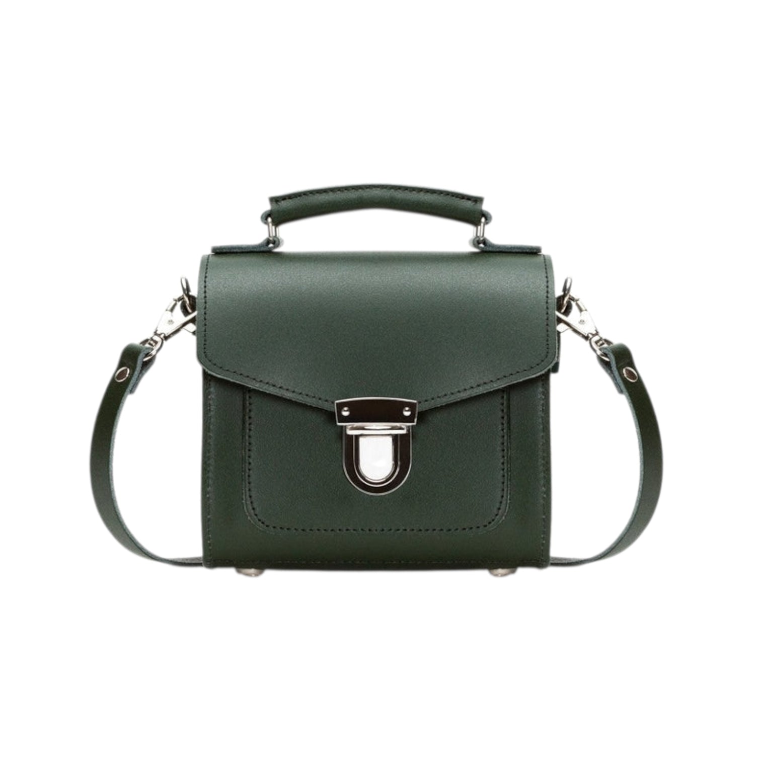 Handmade Leather Sugarcube Handbag - Ivy Green