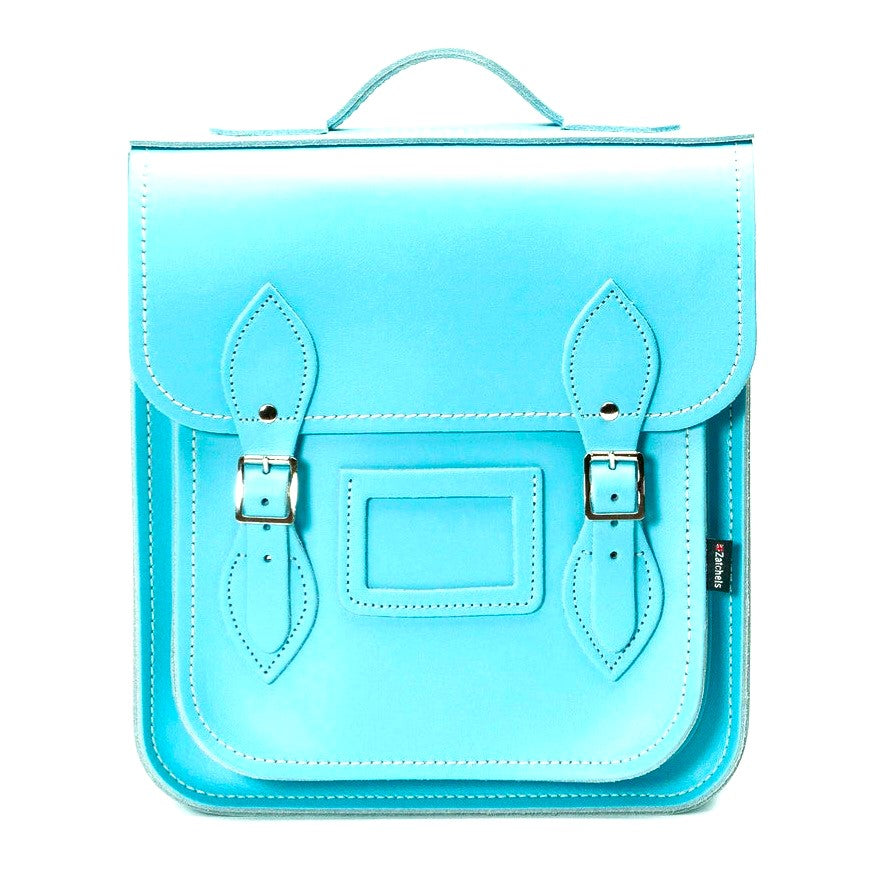 Zatchels Limpet Shell Blue Leather City Backpack | Free UK P&P