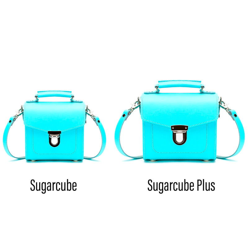 Handmade Leather Sugarcube Handbag - Limpet - Shell Blue