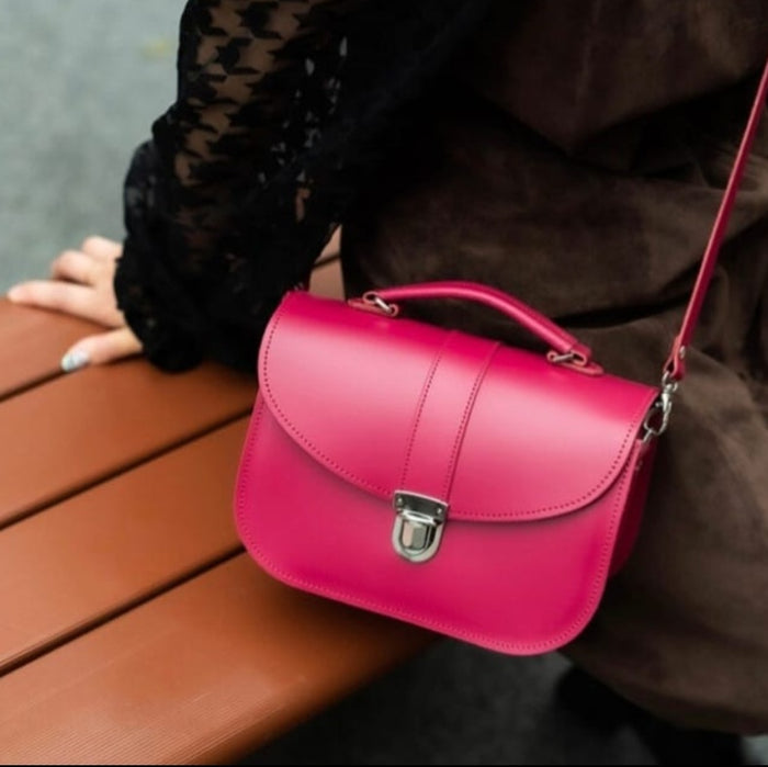 Zatchels Olympia Handmade Leather Bag - Magenta