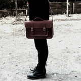 Leather Backpack Satchel Marsala Red 16'' - In Stock & Ready to Ship