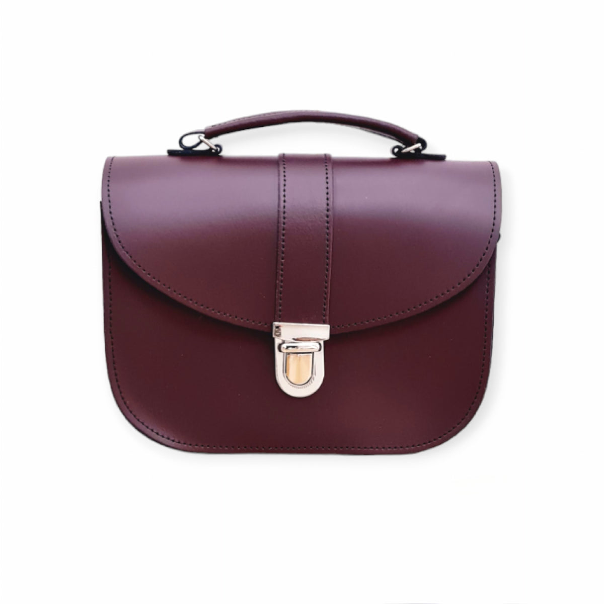 Olympia Leather Handbag - Marsala Red - In Stock & Ready to Ship