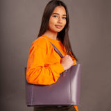 Handmade Leather Twist Lock Shopper - Nile