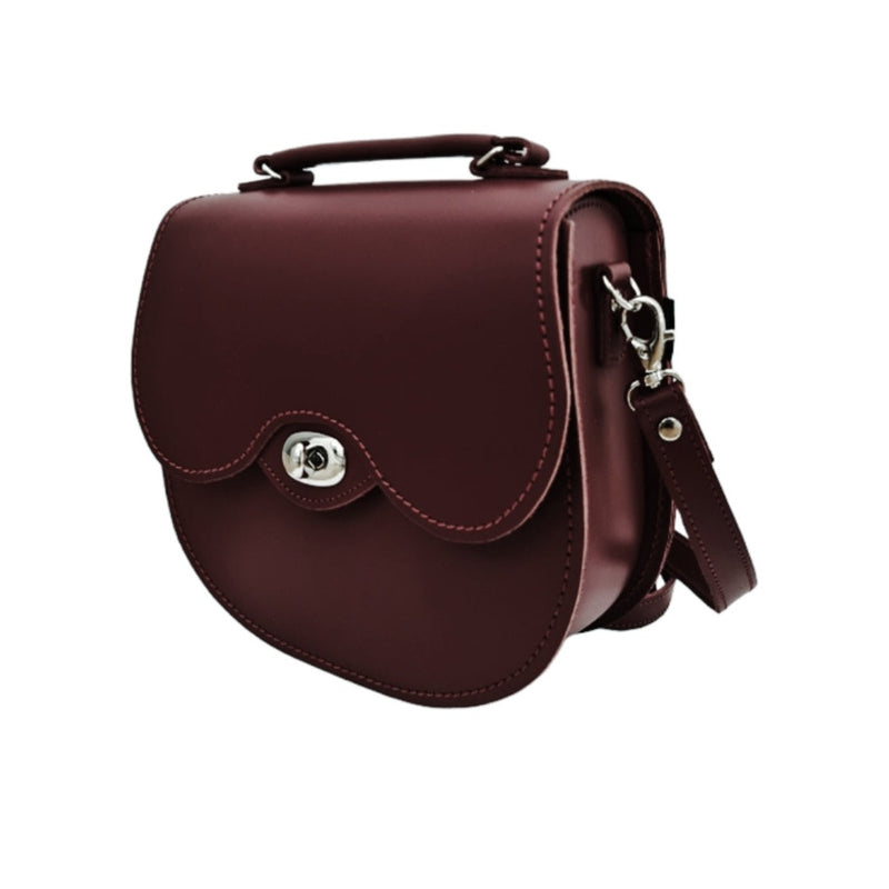 Handmade Leather Twist Lock Saddle Bag - Oxblood