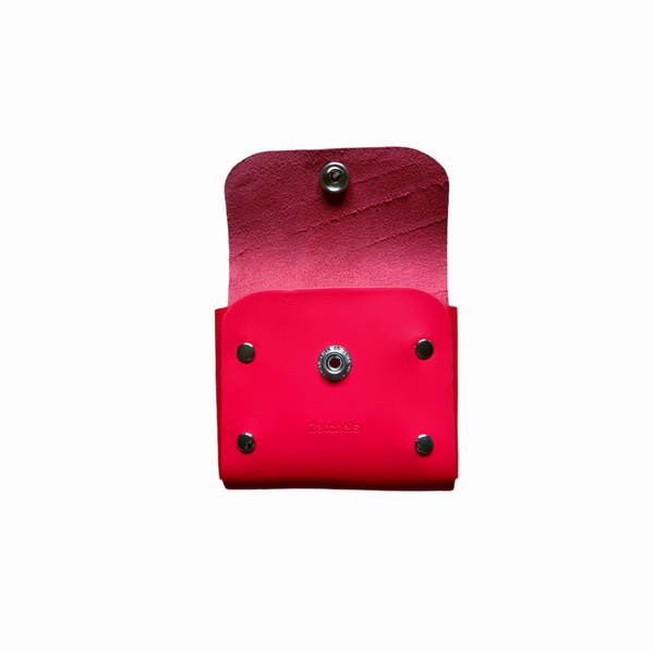 Handmade Leather Simple Coin Purse - Pillar Box Red