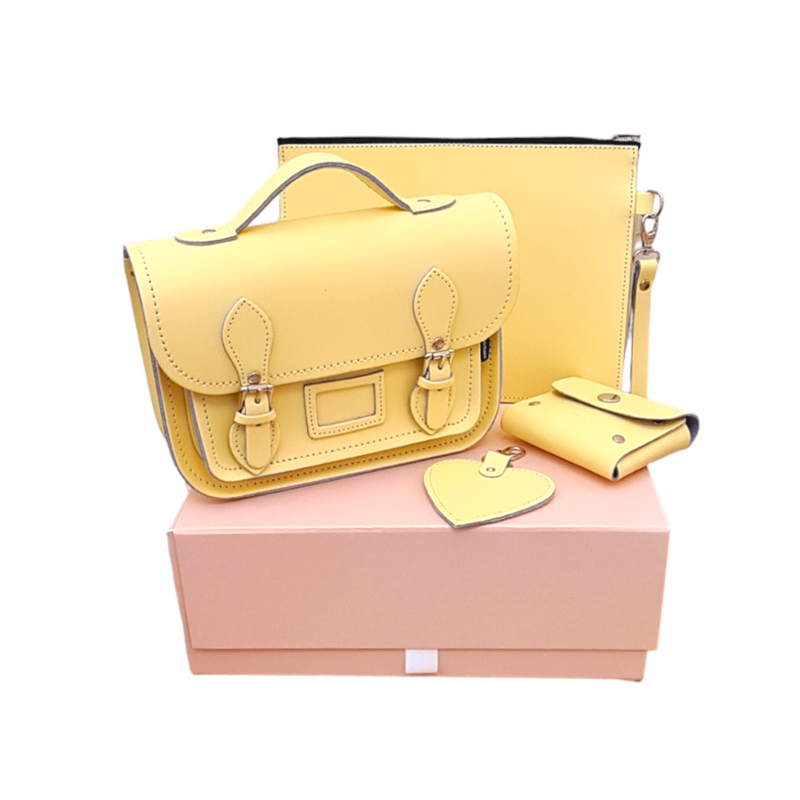 Handmade Leather Midi Collection Gift Set - Primrose - Yellow