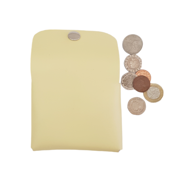 Handmade Leather Simple Coin Purse - Primrose - Yellow