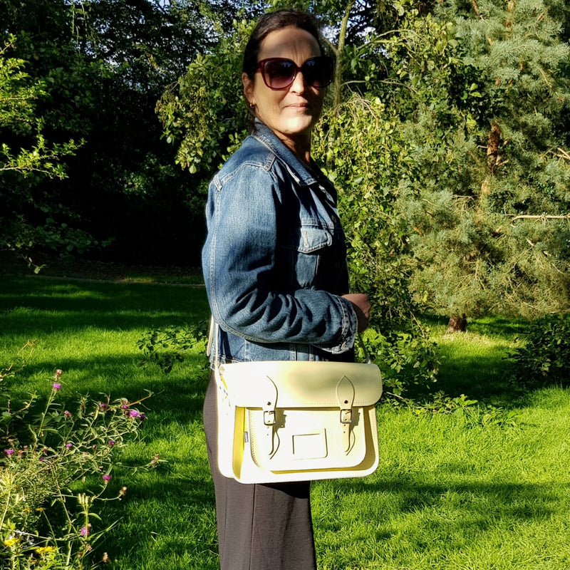 Zatchels Primrose Yellow Handmade Leather Satchel Sizes