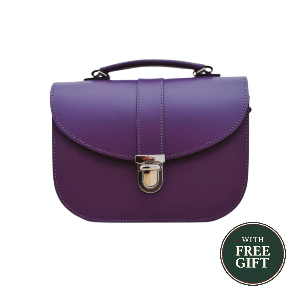 Olympia Handmade Leather Bag - Purple