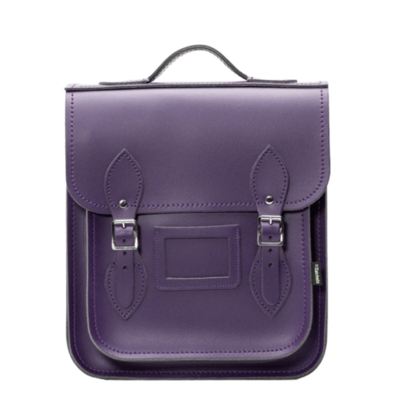 Handmade Leather City Backpack - Purple