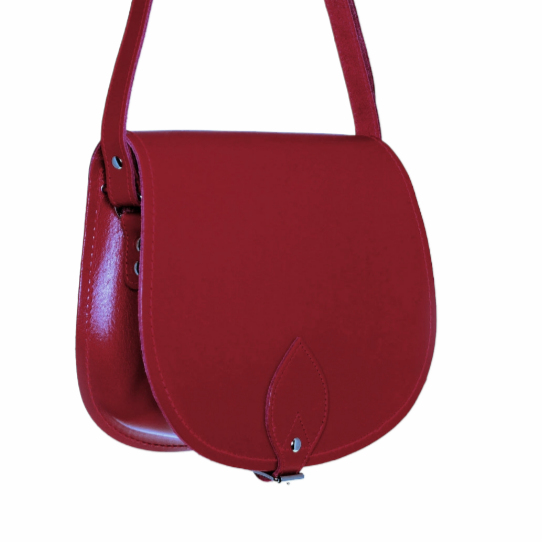 Handmade Leather Saddle Bag - Red