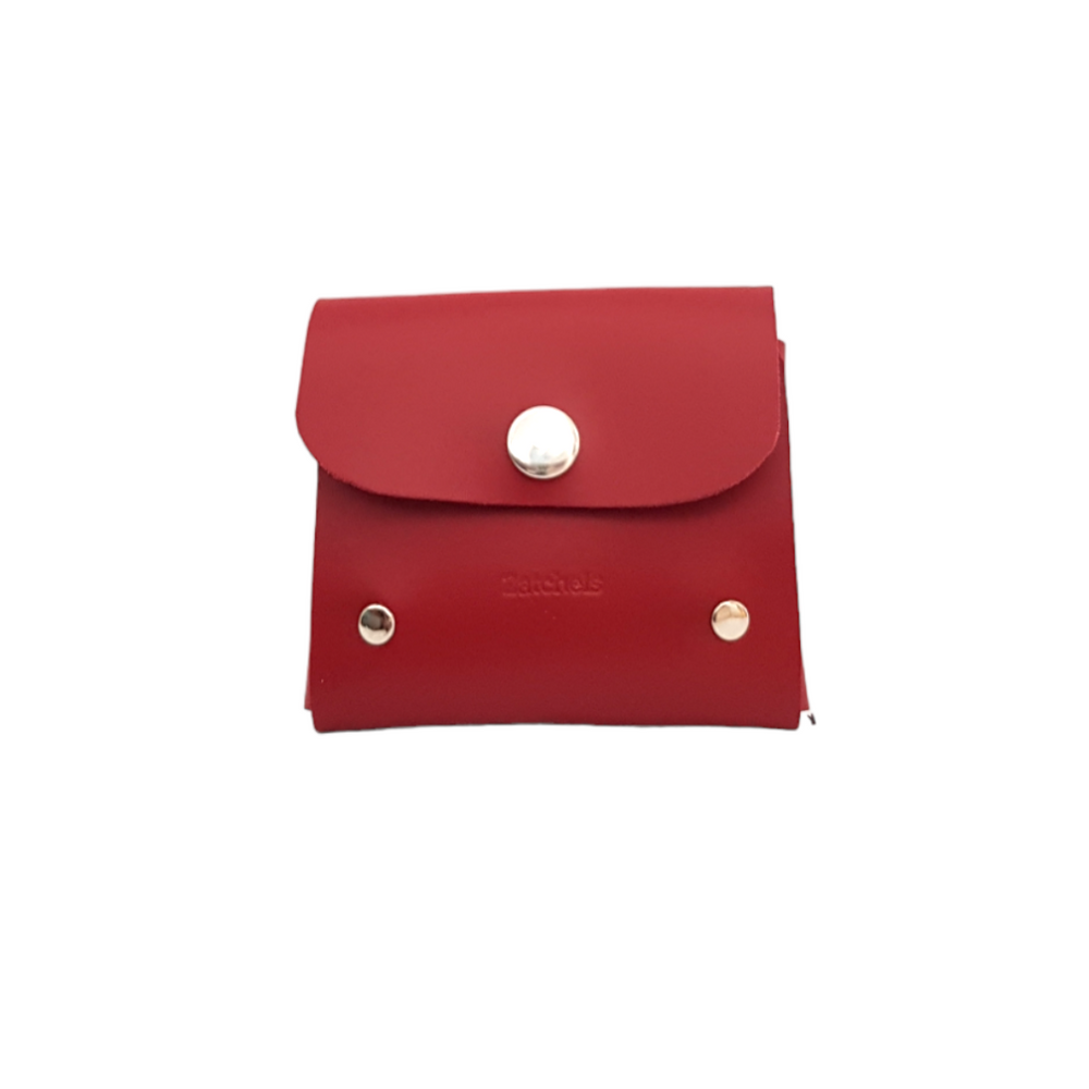 Handmade Leather Simple Coin Purse Red Zatchels