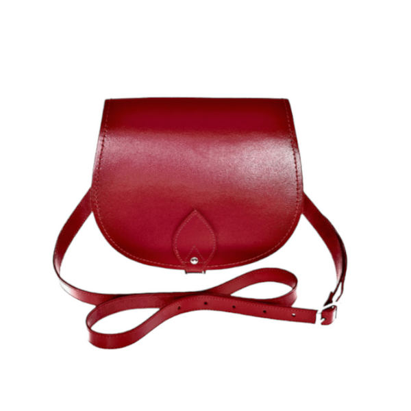 Handmade Leather Saddle Bag - Red