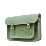 Handmade Leather Satchel - Sage Green