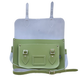 Handmade Leather Satchel - Sage Green