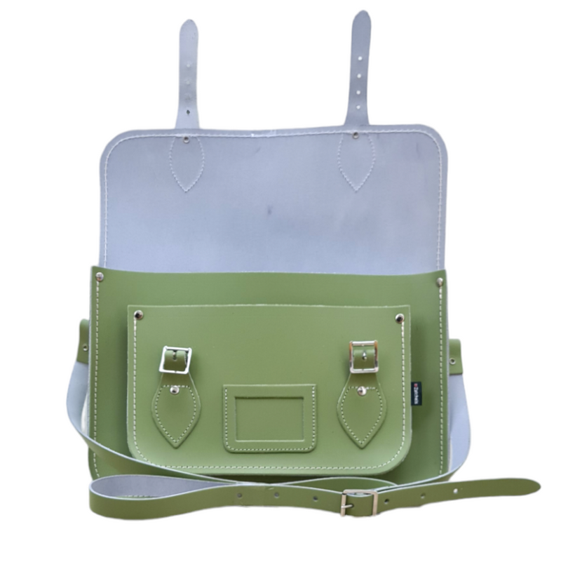 Zatchels Sage Green Handmade Leather Satchel 4 Sizes