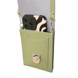 Leather PushLock Crossbody Phone Case - Sage Green - In Stock & Ready to Ship