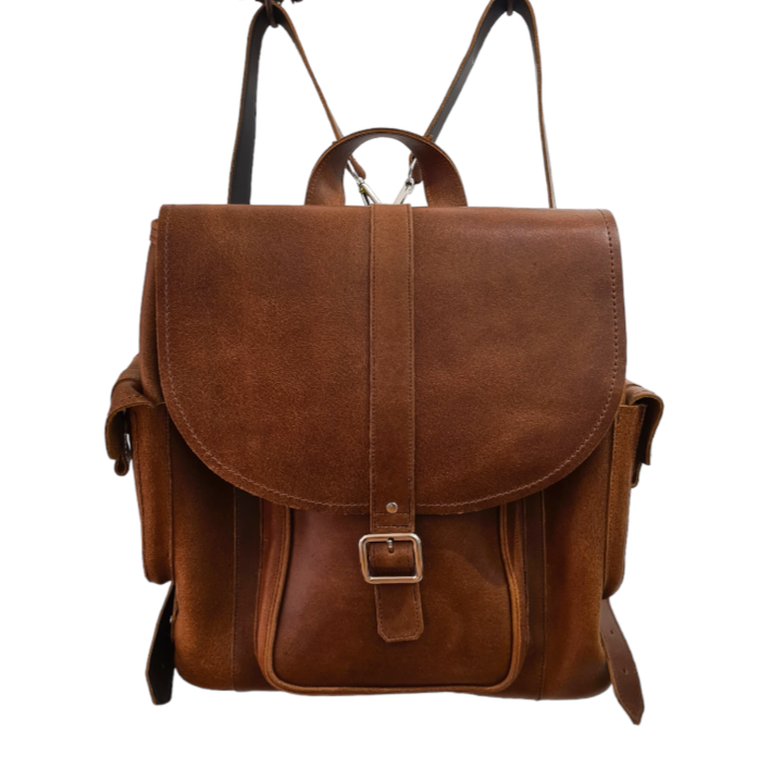 Men's Leather Tannery Backpack - Tan