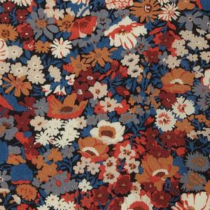 Floral Lined Leather Midi Satchel - Chestnut