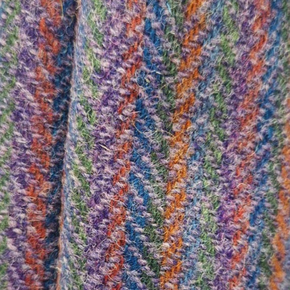 Handmade Leather & Tweed Tote Bag - Purple - In Stock & Ready to Ship