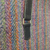 Handmade Leather & Tweed Tote Bag - Purple - In Stock & Ready to Ship