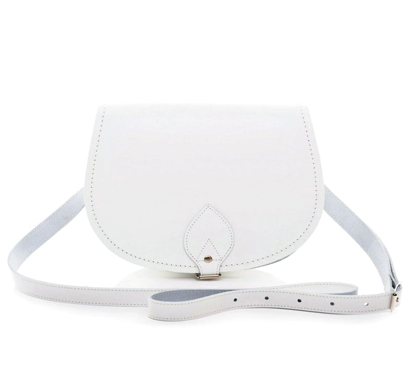 Leather Saddle Bag Large - White - In Stock & Ready to Ship