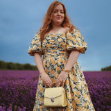 Handmade Leather Sugarcube Handbag - Primrose Yellow