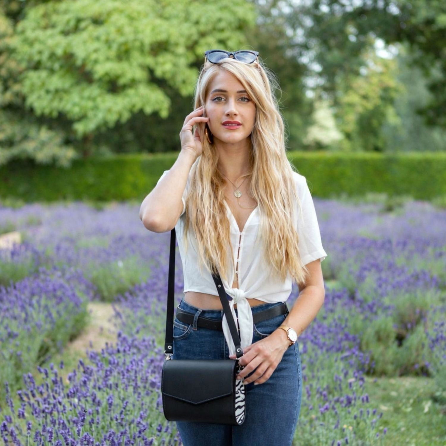 Handmade Leather Clutch Bag - Zebra