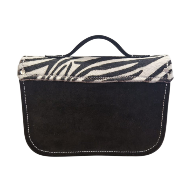 Leather Midi Satchel - Zebra Print - In Stock & Ready to Ship