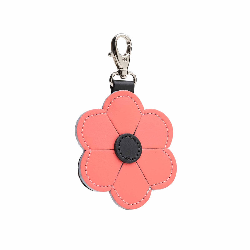 Flower bag charm - Coral