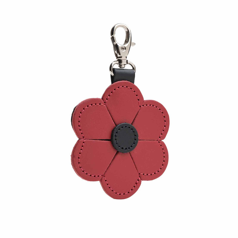 Flower bag charm - Poppy - Red