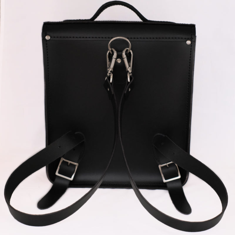 Handmade Leather City Backpack - Black Gothic Studded