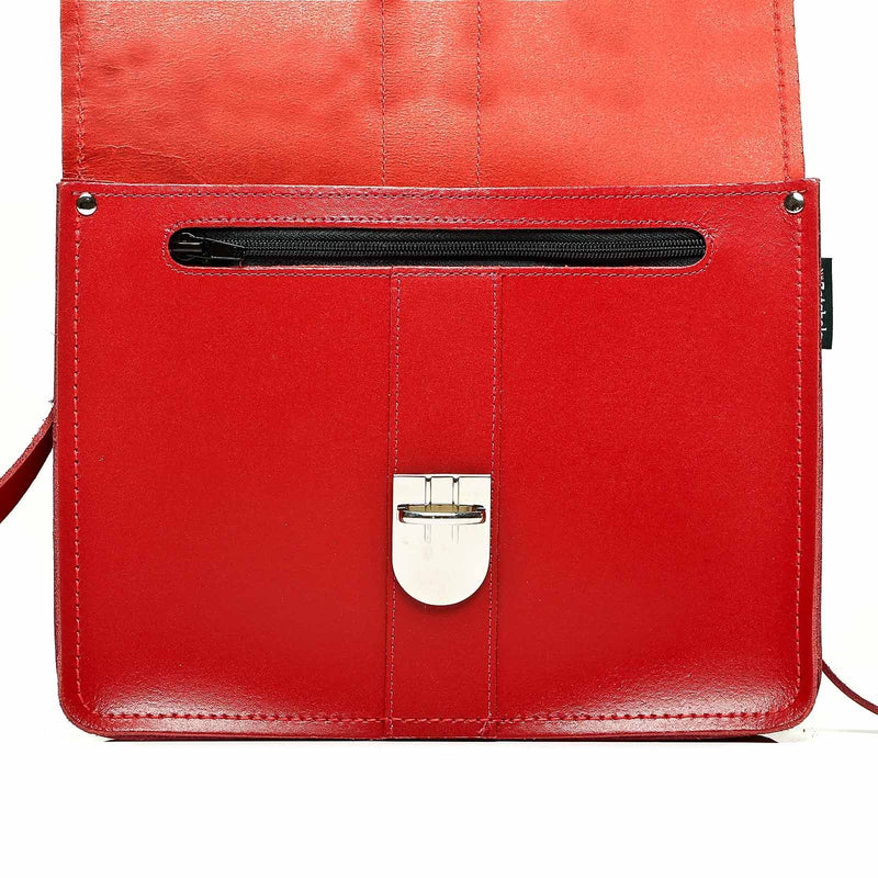 Red Leather Shoulder Bag - Shoulder Bag - Zatchels