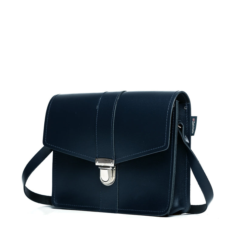 Leather Shoulder Bag Navy Zatchels