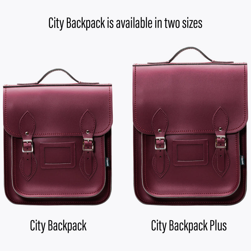 Handmade Leather City Backpack - Marsala Red