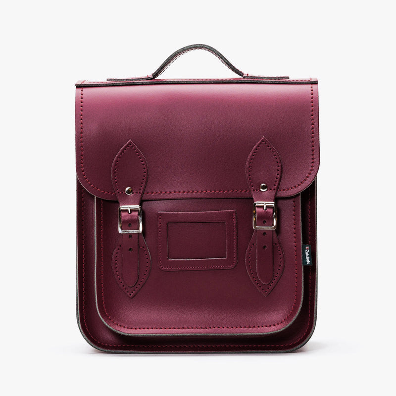 Zatchels Marsala Red Handmade Leather City Backpack 2 Sizes