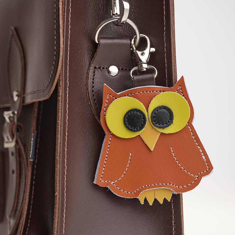 Owl bag charm - Burnt Orange – Zatchels