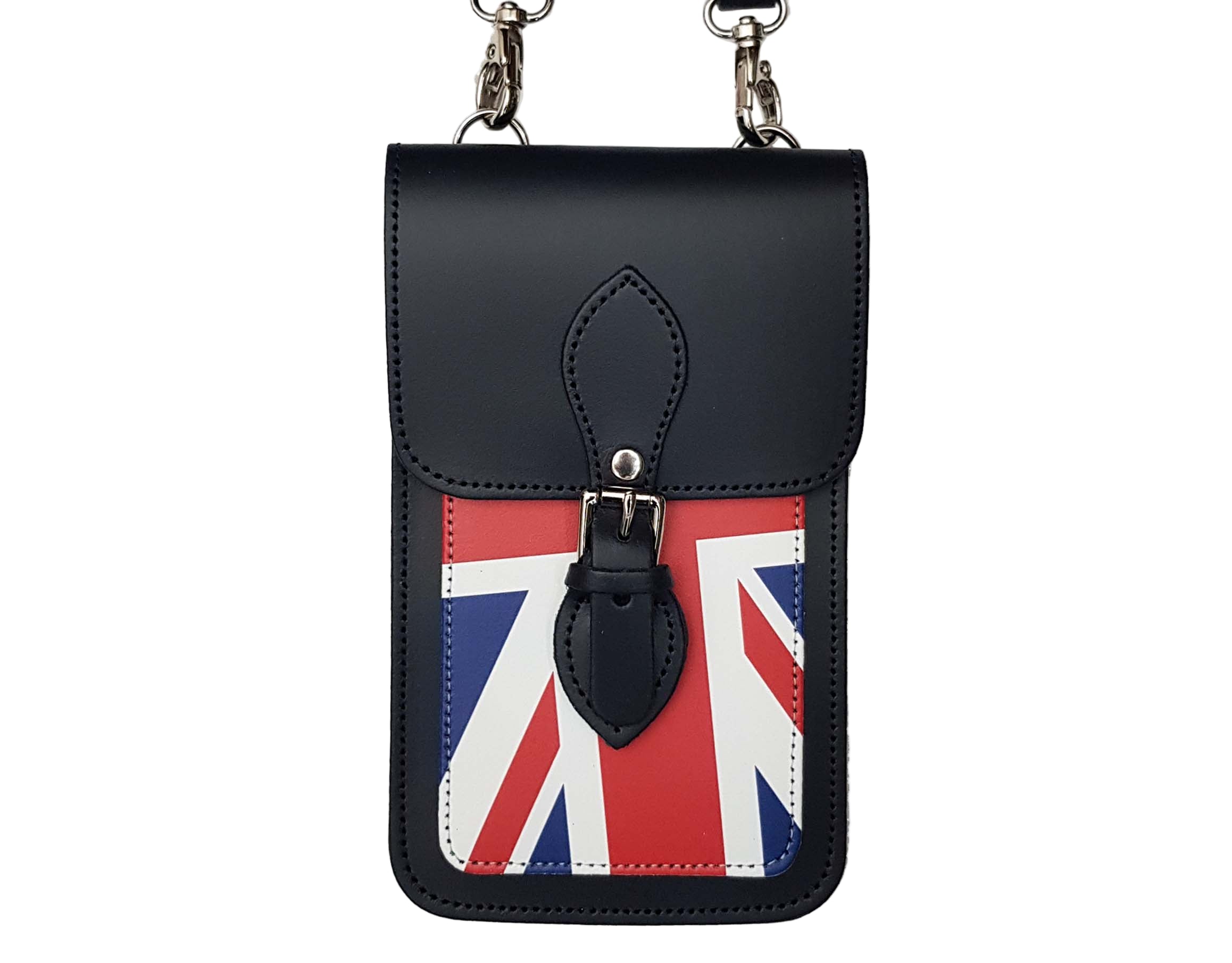 Handmade Leather Mobile Phone Pouch Plus - Union Jack - Navy Blue ...