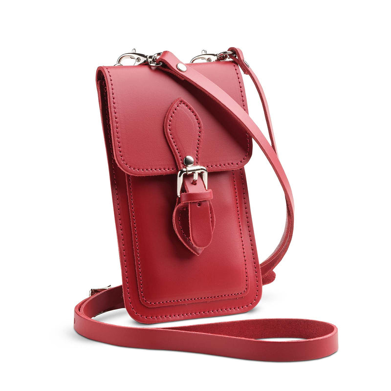 Handmade Leather Mobile Phone Pouch Plus Red Zatchels