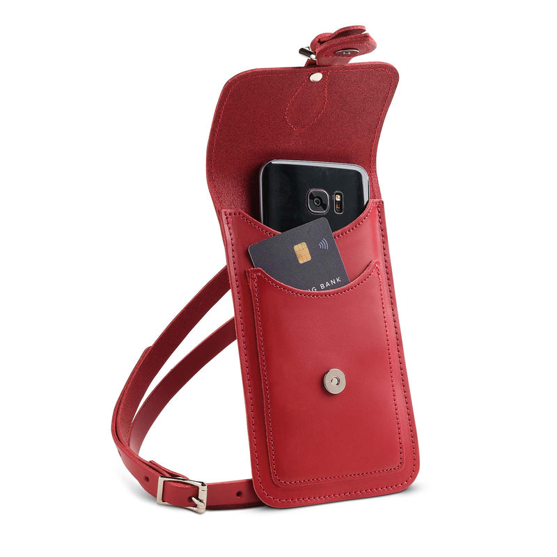 Handmade Leather Mobile Phone Pouch Plus Red – Zatchels