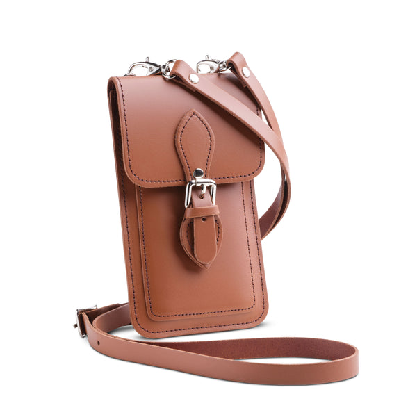 Handmade Leather Mobile Phone Pouch Plus - Chestnut – Zatchels