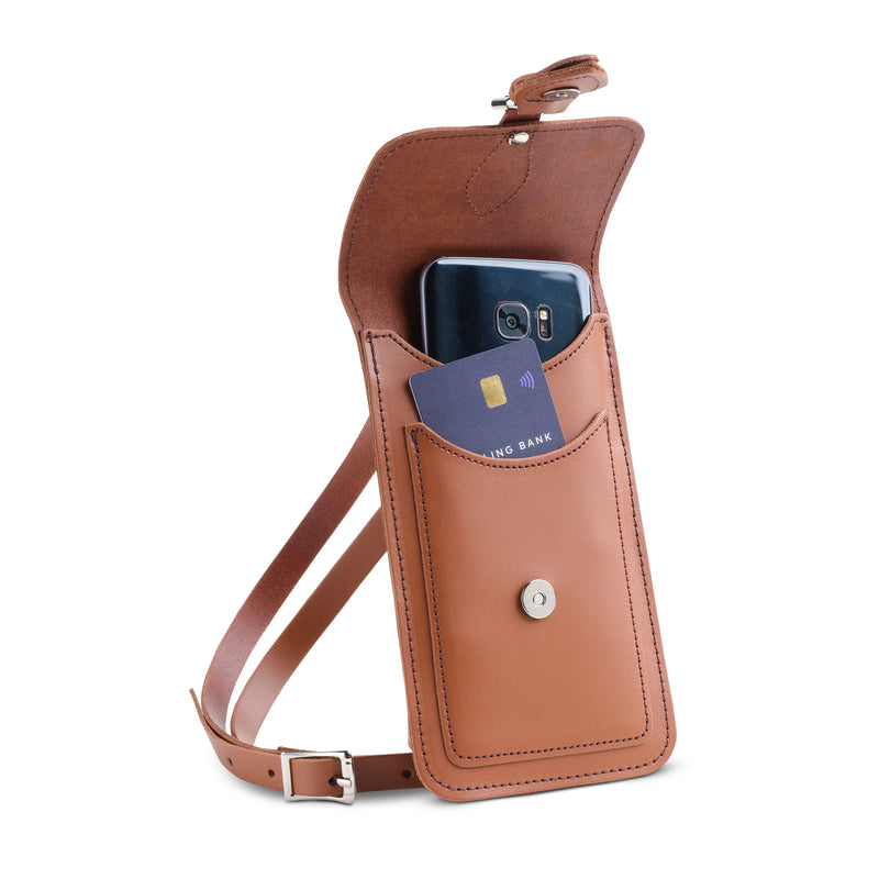 Leather mobile on sale phone bag