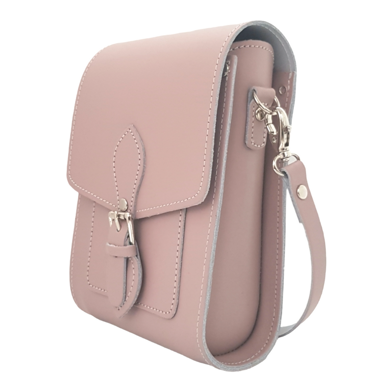 Handmade Leather Festival Phone Bag - Rose Quartz