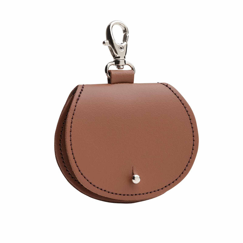 Mini saddle bag coin purse charm - Chestnut