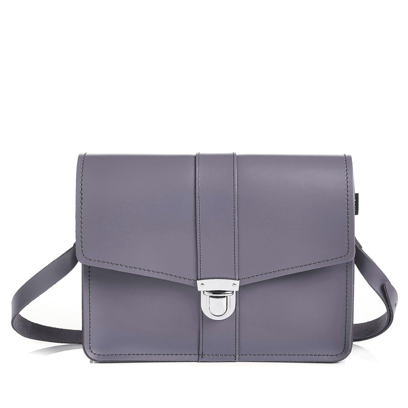 Lilac Grey Leather Shoulder Bag - Shoulder Bag - Zatchels