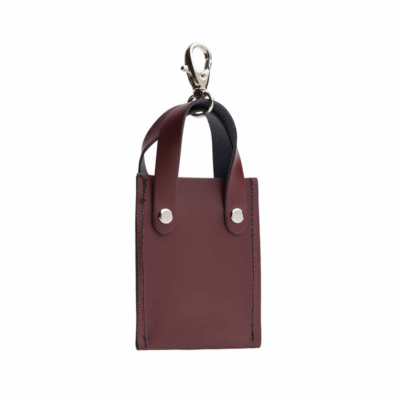 Mini tote bag charm - Marsala Red